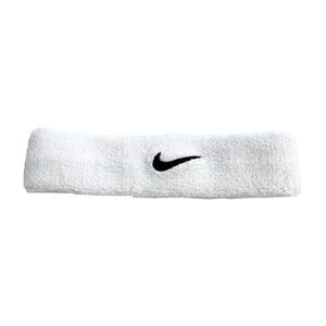 Nike Headband White Terry Cloth Sweatband Swoosh Logo Sports Gym Running Tennis